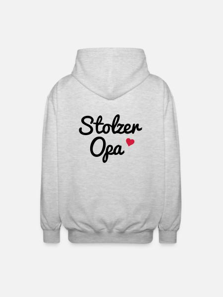 Stolzer Opa - Unisex Kapuzenjacke - Hellgrau meliert