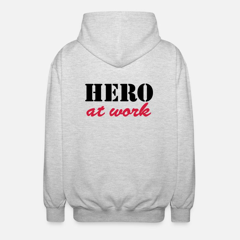Hero at work - Veste à capuche unisexe - gris clair chiné
