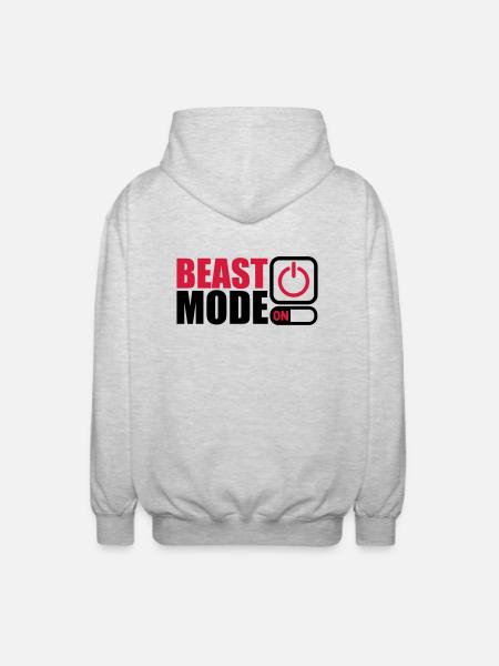 Beast Mode On Power An - Unisex Hooded Jacket - light heather grey