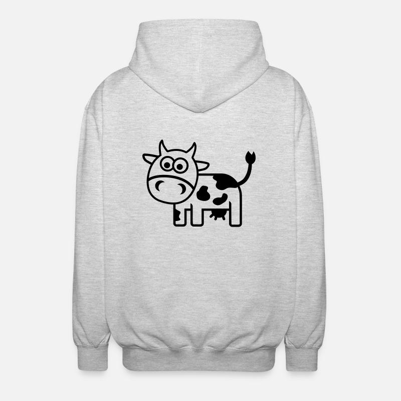 Vache - Veste à capuche unisexe - gris clair chiné