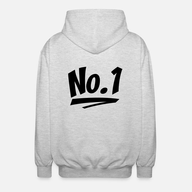 Nummer eins - Unisex Kapuzenjacke - Hellgrau meliert