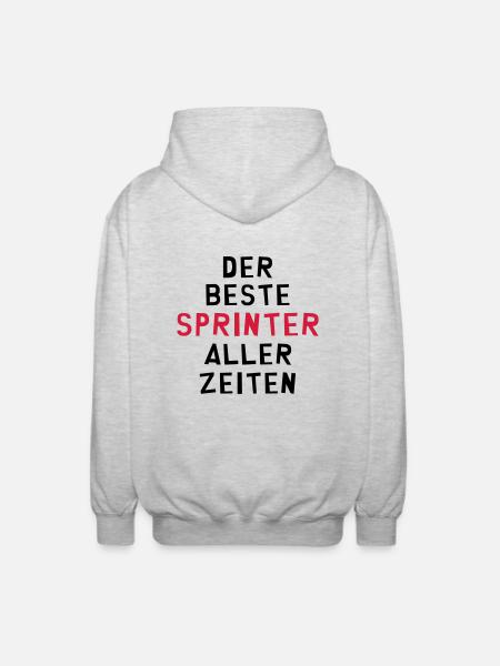 Leichtathletik / Sprint / Sprinter / Sprinterin - Unisex Kapuzenjacke - Hellgrau meliert
