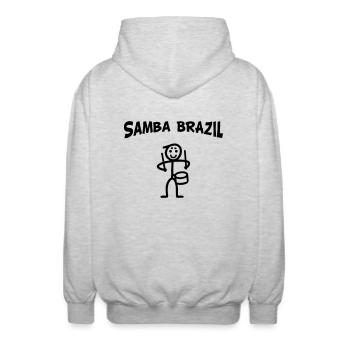 Samba Brazil - Unisex Kapuzenjacke - Hellgrau meliert - Hinten - AI Model Male 185 light (185cm)