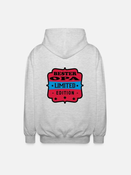 Bester opa limited edition - Unisex Hooded Jacket - light heather grey