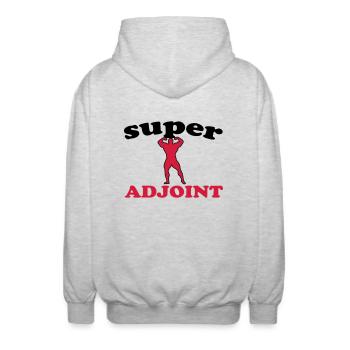 Super adjoint - Veste à capuche unisexe - gris clair chiné - Dos - AI Model Male 185 light (185cm)