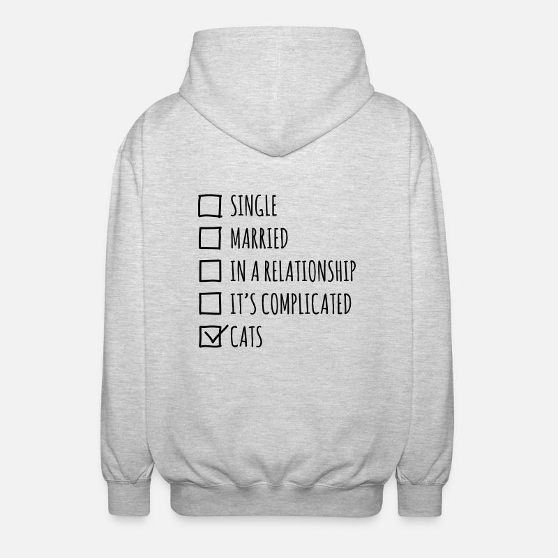 Single Married... Cats - Veste à capuche unisexe - gris clair chiné