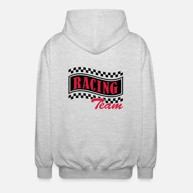 racing_team_002 - Unisex Kapuzenjacke - Hellgrau meliert