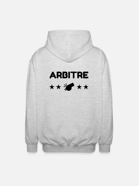Arbitre / Arbitrage / Sport / Sifflet - Veste à capuche unisexe - gris clair chiné
