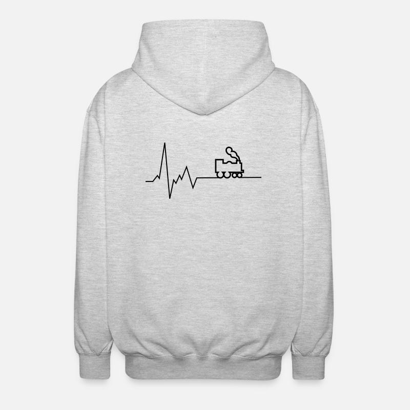 Chemin de fer Heartbeat - Veste à capuche unisexe - gris clair chiné