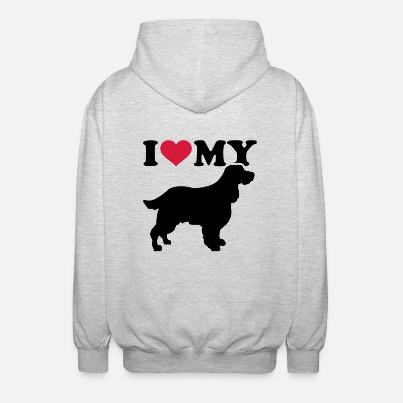 English Springer Spaniel - Veste à capuche unisexe - gris clair chiné