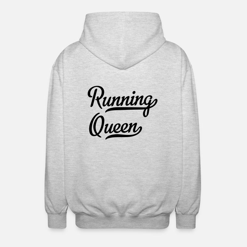 Running Queen - Unisex Hooded Jacket - light heather grey