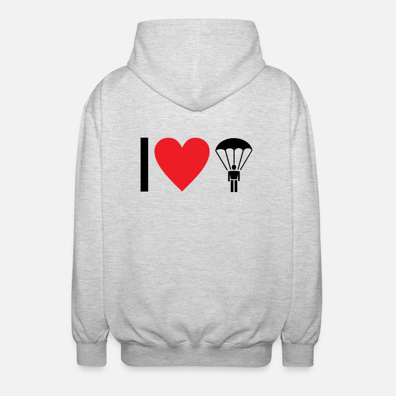Fallschirm - Unisex Kapuzenjacke - Hellgrau meliert
