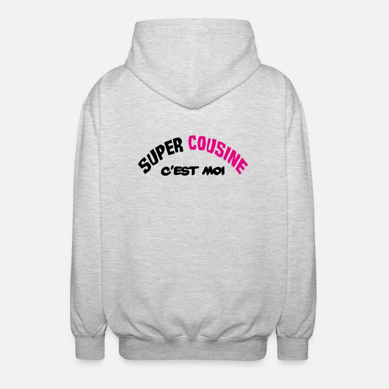 Super cousine c'est moi !! - Veste à capuche unisexe - gris clair chiné