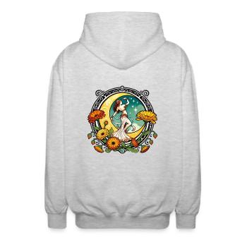 Belly Dancer - Unisex Hooded Jacket - light heather grey - Back - AI Model Male 185 light (185cm)