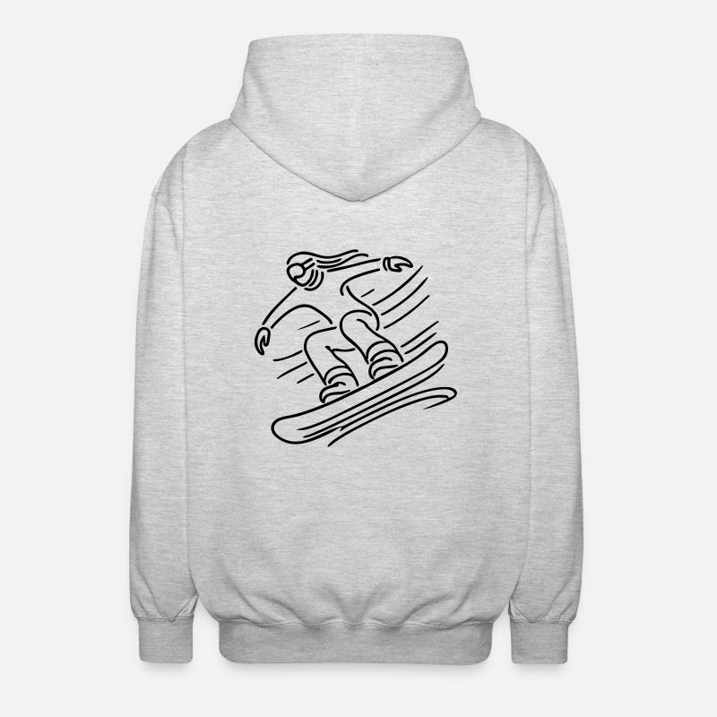 Snowboarder Snowboard - Unisex Kapuzenjacke - Hellgrau meliert