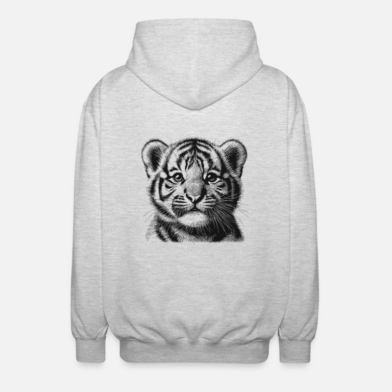Tiger - Unisex Kapuzenjacke - Hellgrau meliert
