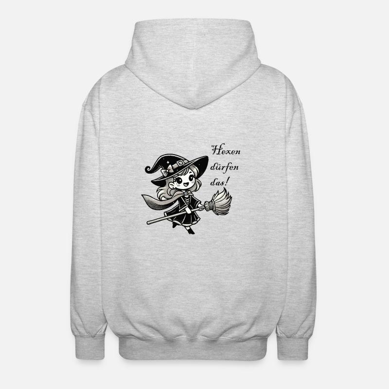 hexe comic - Unisex Kapuzenjacke - Hellgrau meliert