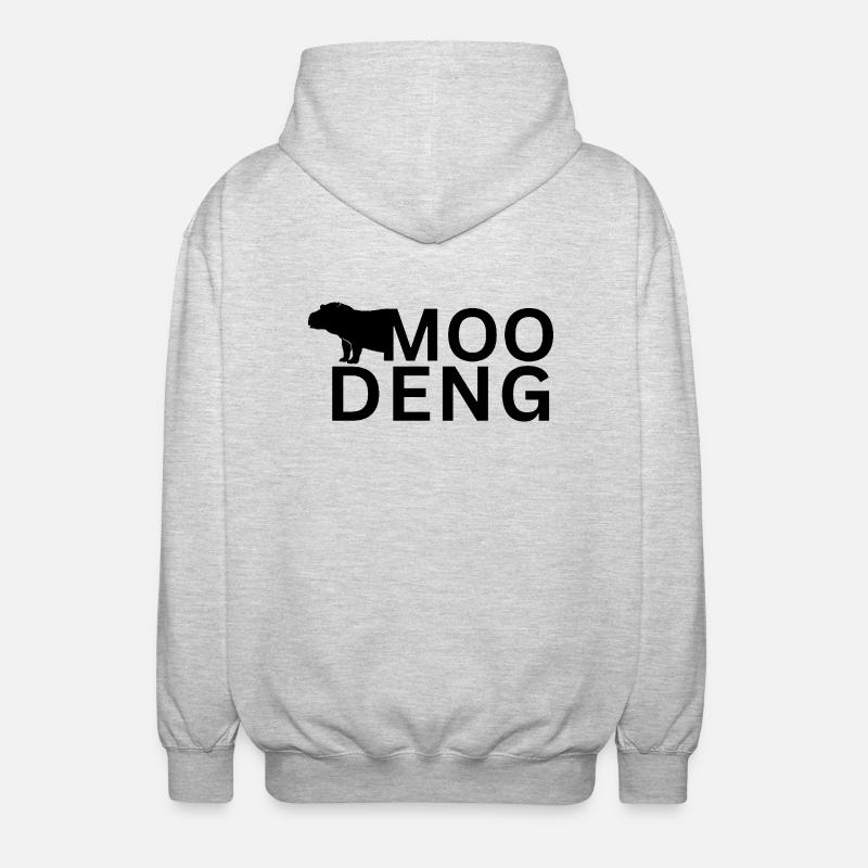 Moo Deng Hippopotame - Veste à capuche unisexe - gris clair chiné