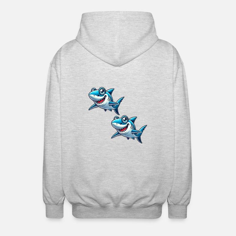 hai shark comic 2 - Unisex Kapuzenjacke - Hellgrau meliert