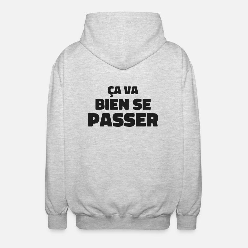 ça va bien se passer - Veste à capuche unisexe - gris clair chiné