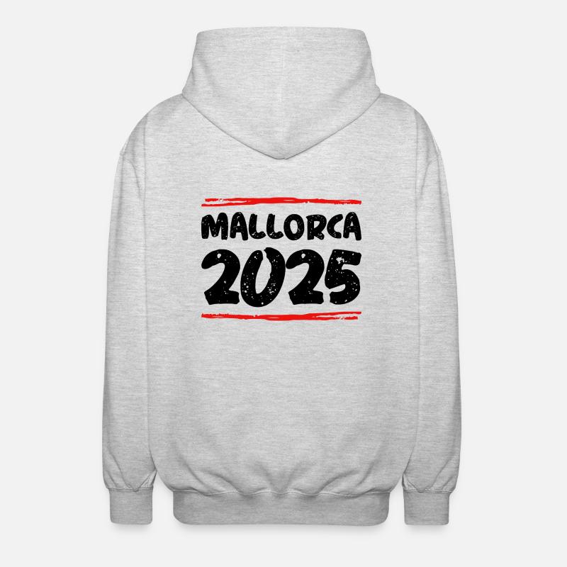 Majorque 2025 Spruch - Veste à capuche unisexe - gris clair chiné