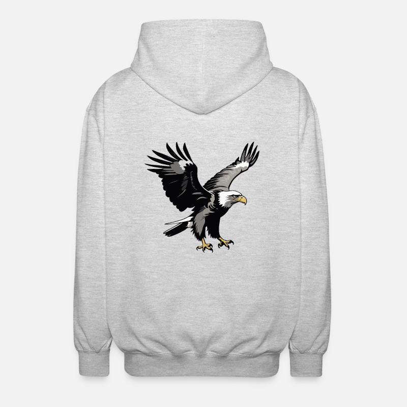 aigle - Oiseau mignon autocollant - Veste à capuche unisexe - gris clair chiné