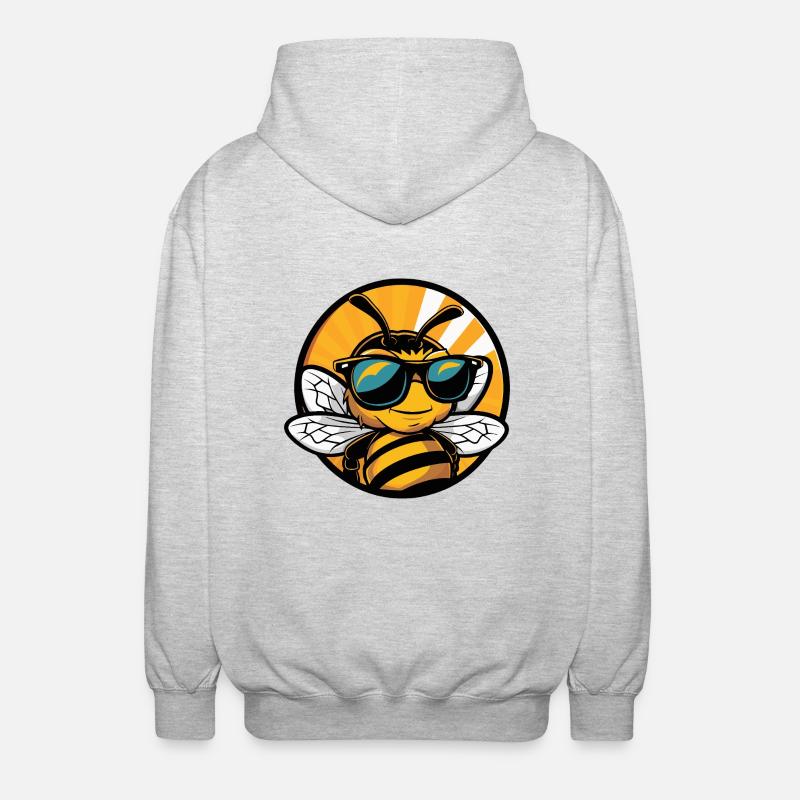 Biene Cool Sommer - Unisex Kapuzenjacke - Hellgrau meliert