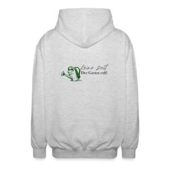 No Time The Garden Calls Gardener Design Hobby - Unisex Hooded Jacket - light heather grey - Back - AI Model Male 185 light (185cm)