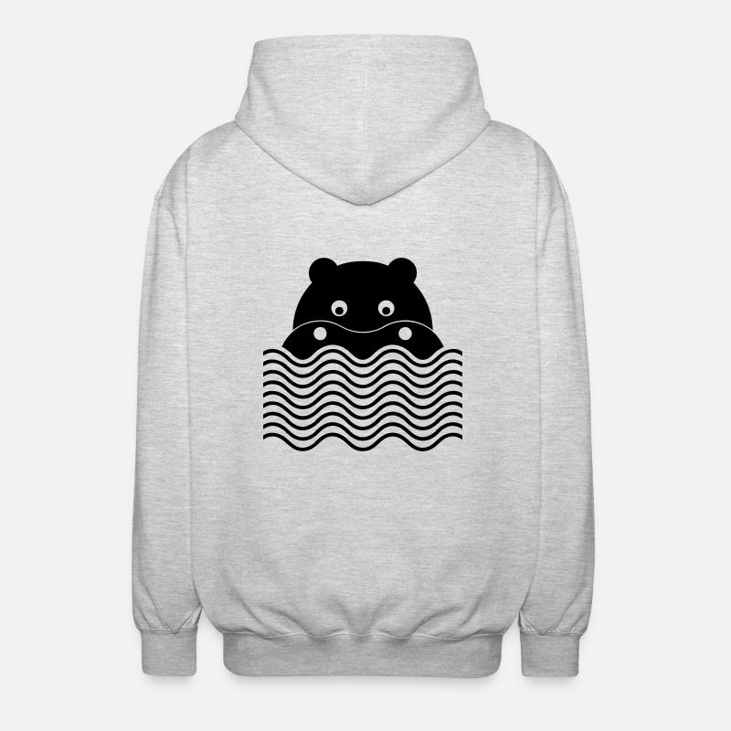 Das Nilpferd - Unisex Kapuzenjacke - Hellgrau meliert