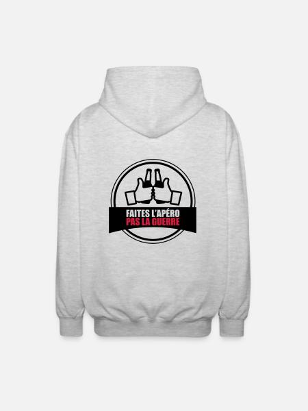 Faites l'apéro - Veste à capuche unisexe - gris clair chiné