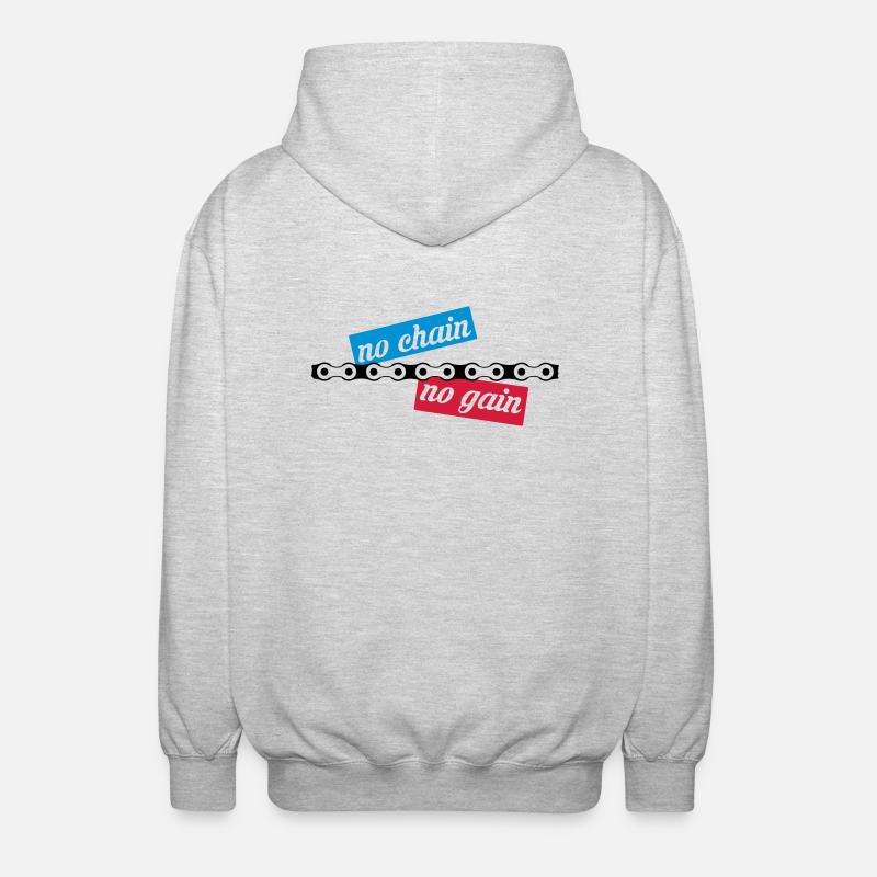 no chain no gain - Unisex Hooded Jacket - light heather grey