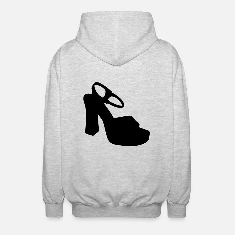 Vector highheels Silhouette - Unisex Kapuzenjacke - Hellgrau meliert