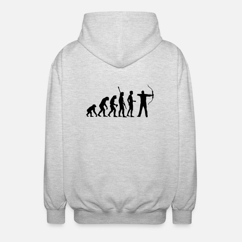 evolution_bogenschiessen - Unisex Hooded Jacket - light heather grey