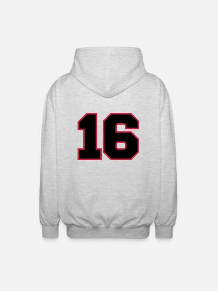 number16 - Unisex Kapuzenjacke - Hellgrau meliert