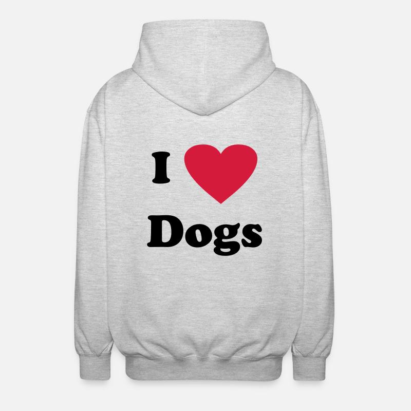 j'aime le chien - Veste à capuche unisexe - gris clair chiné