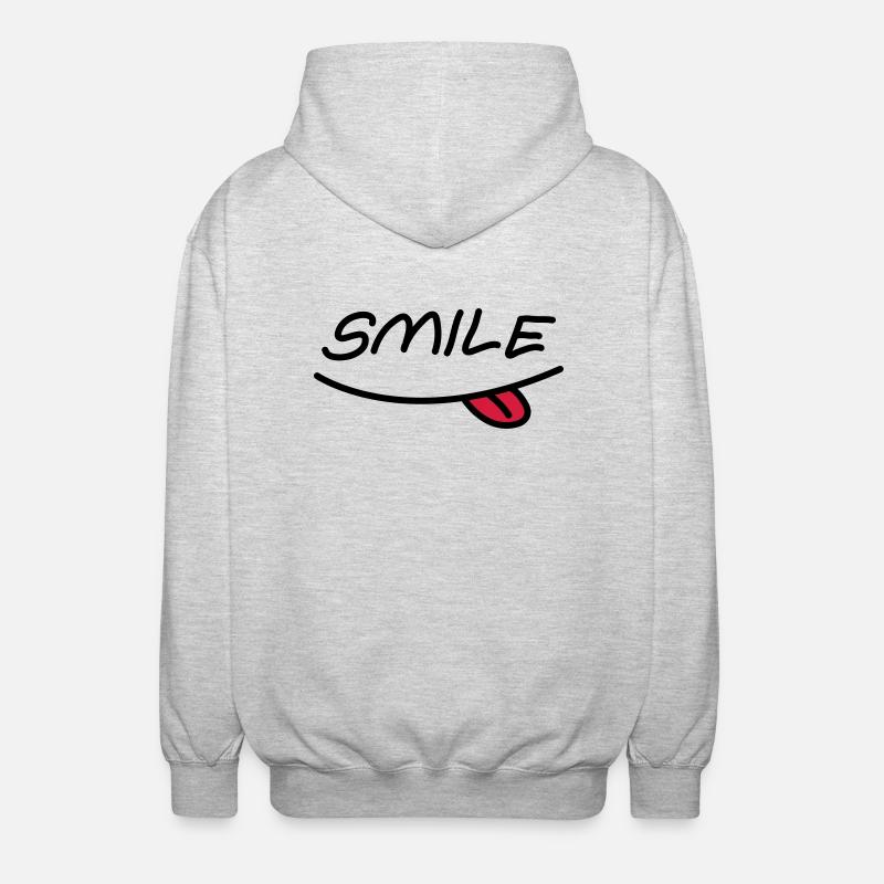 Smiley bouche - Veste à capuche unisexe - gris clair chiné