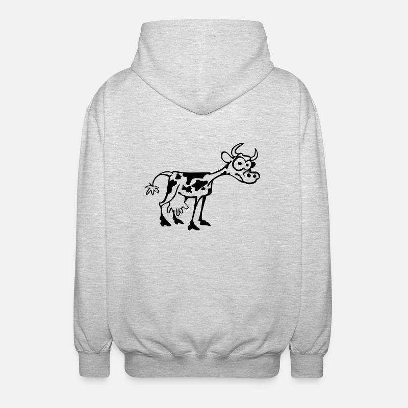 Vache - Veste à capuche unisexe - gris clair chiné