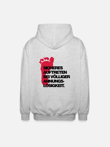 sicheres Auftreten - Unisex Kapuzenjacke - Hellgrau meliert
