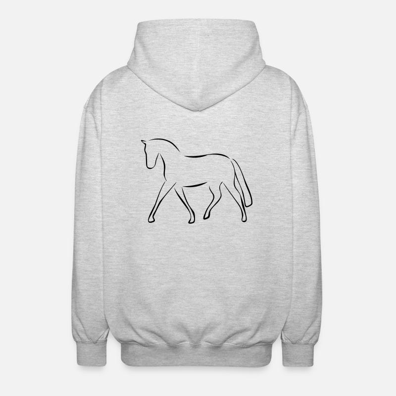 Pferd - Unisex Kapuzenjacke - Hellgrau meliert