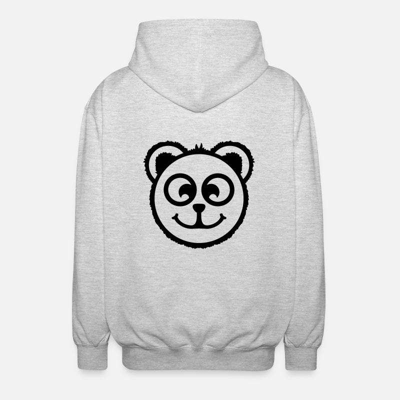 baer_comic_face_g1 - Unisex Kapuzenjacke - Hellgrau meliert