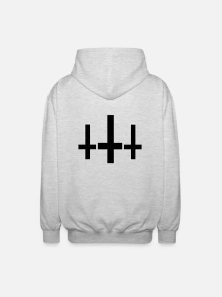 Kreuz - Unisex Kapuzenjacke - Hellgrau meliert