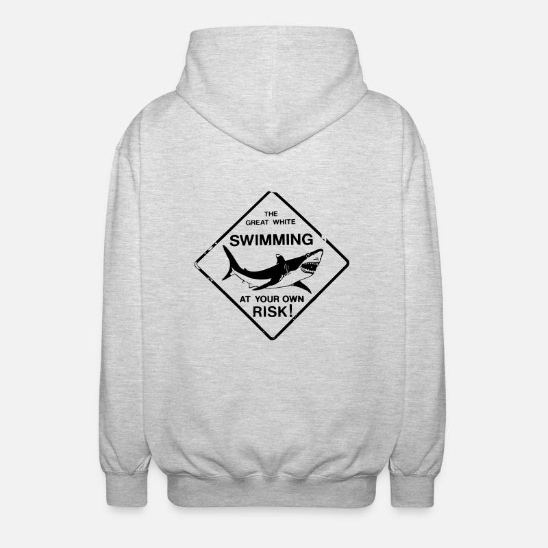 Requin blanc Great White - Veste à capuche unisexe - gris clair chiné