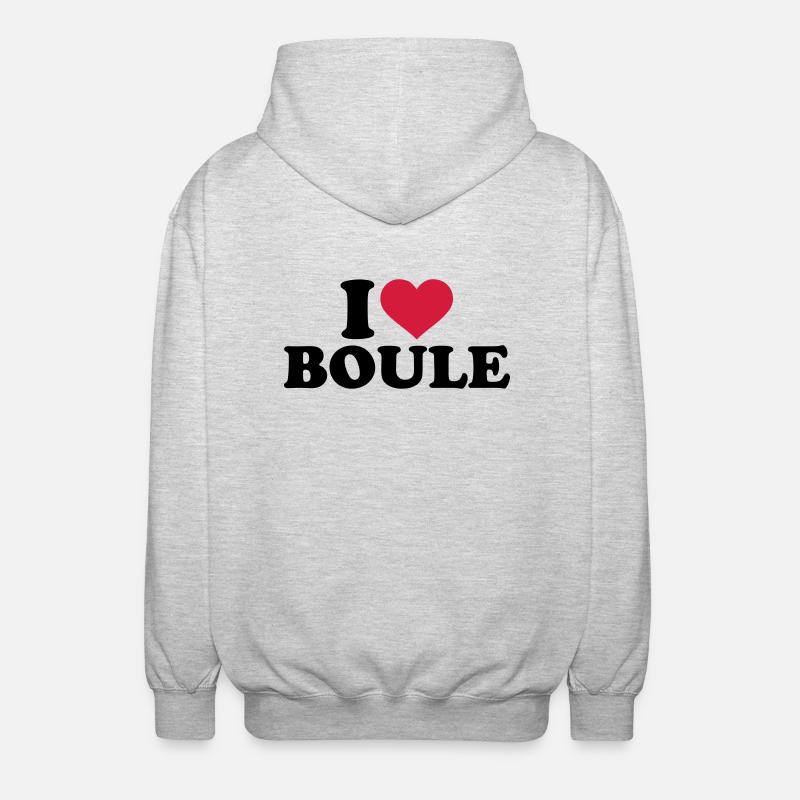I love Boule - Unisex Kapuzenjacke - Hellgrau meliert