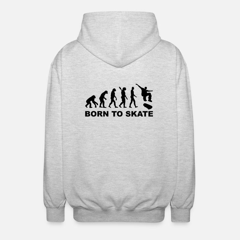 Évolution Skateboard - Veste à capuche unisexe - gris clair chiné