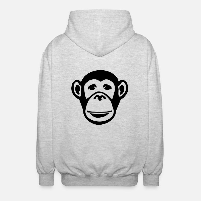 monkey_face_f1 - Unisex Hooded Jacket - light heather grey
