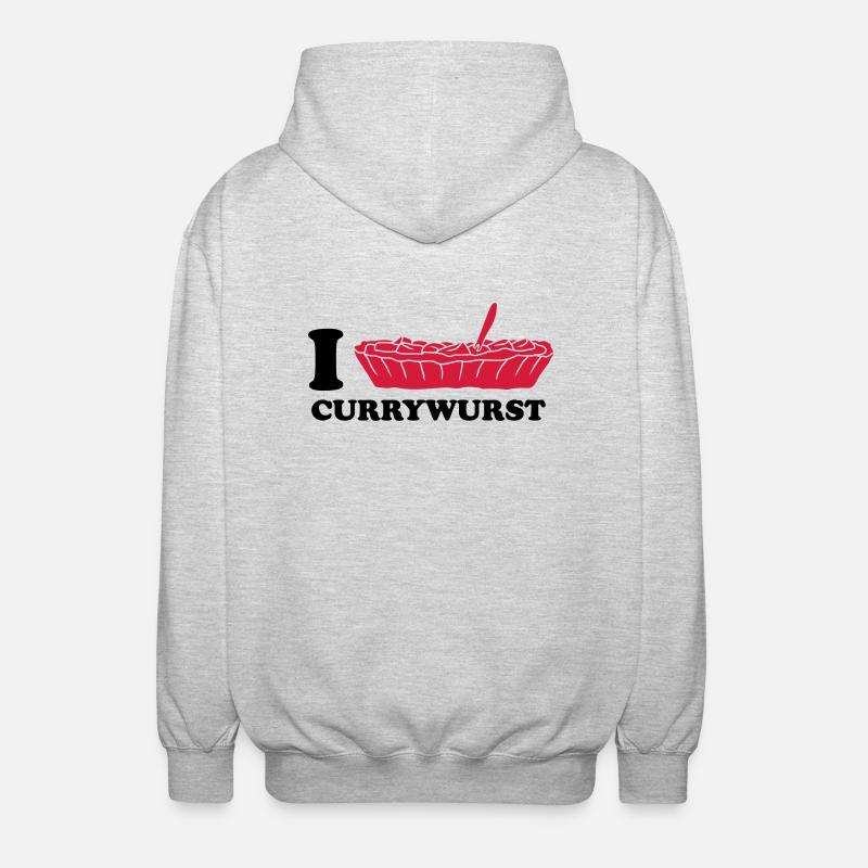 I Love Currywurst - Unisex Kapuzenjacke - Hellgrau meliert