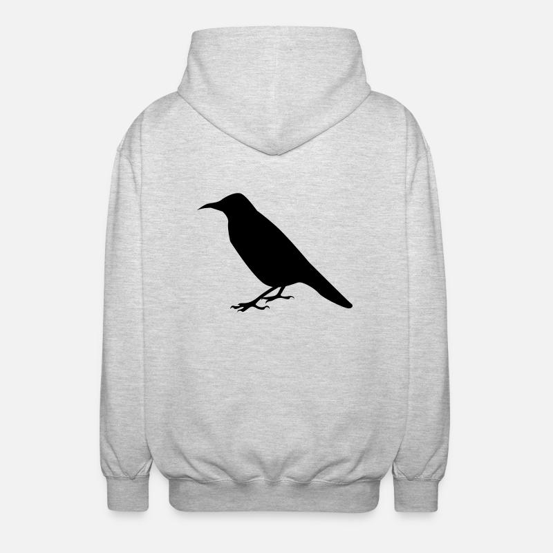 Rabe Krähe - Unisex Kapuzenjacke - Hellgrau meliert