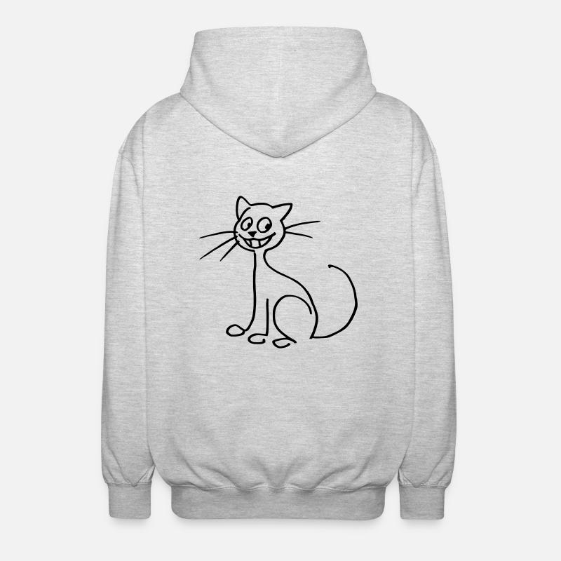 Katze - Unisex Kapuzenjacke - Hellgrau meliert