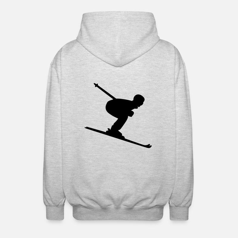 Ski - Veste à capuche unisexe - gris clair chiné