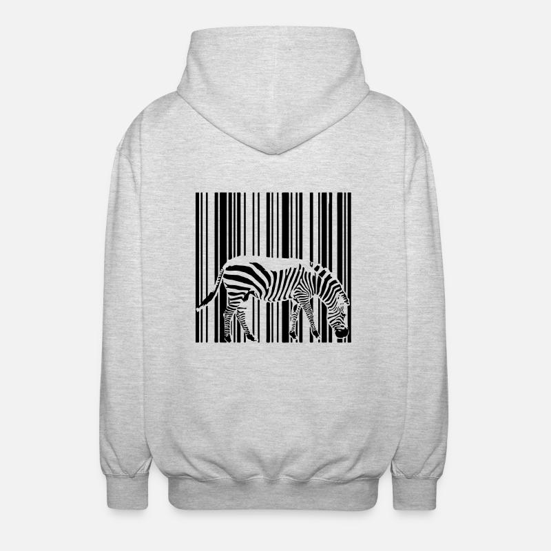 Barcode Zebra - Unisex Kapuzenjacke - Hellgrau meliert